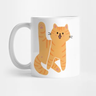 Orange Cat Licking Butt Mug